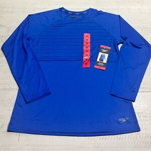 Speedo®long sleeve UPF 50+Moisture wicking Comfort stretch performance swim tee